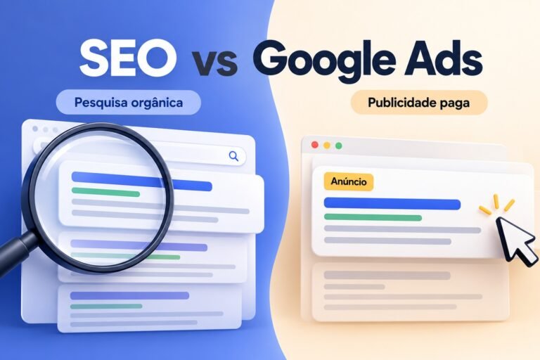 Comparativo SEO vs Google Ads